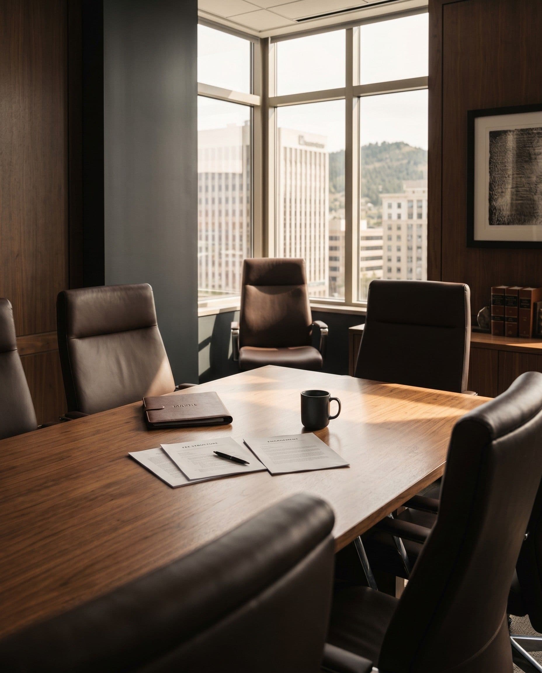 Park and Hayes conference room interior, between meetings